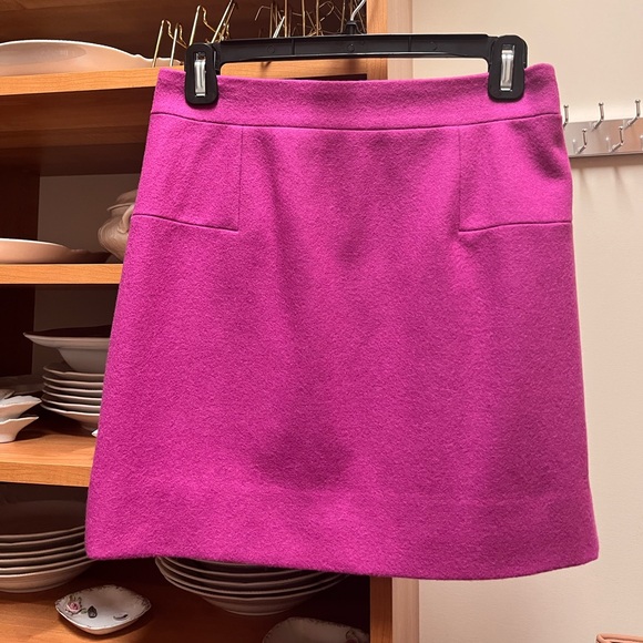J. Crew Wool Fuchsia Mini Skirt - Picture 1 of 3